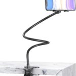 COOLBABY Flexible Solid Grip Phone Holder with Adjustable Universal Gooseneck Smartphone Stand,Used for Bed Kitchen, Black