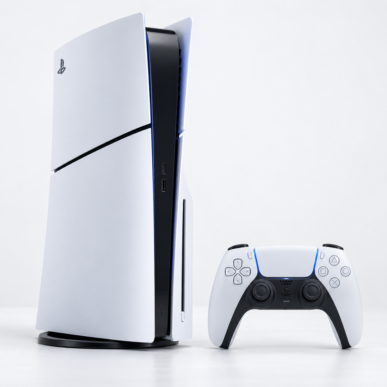ps5 main Sony PlayStation 5 Slim Disc Edition Console – 1TB SSD, 4K Gaming, Wi-Fi & Dual Sense Wireless Controller – White - Image 1