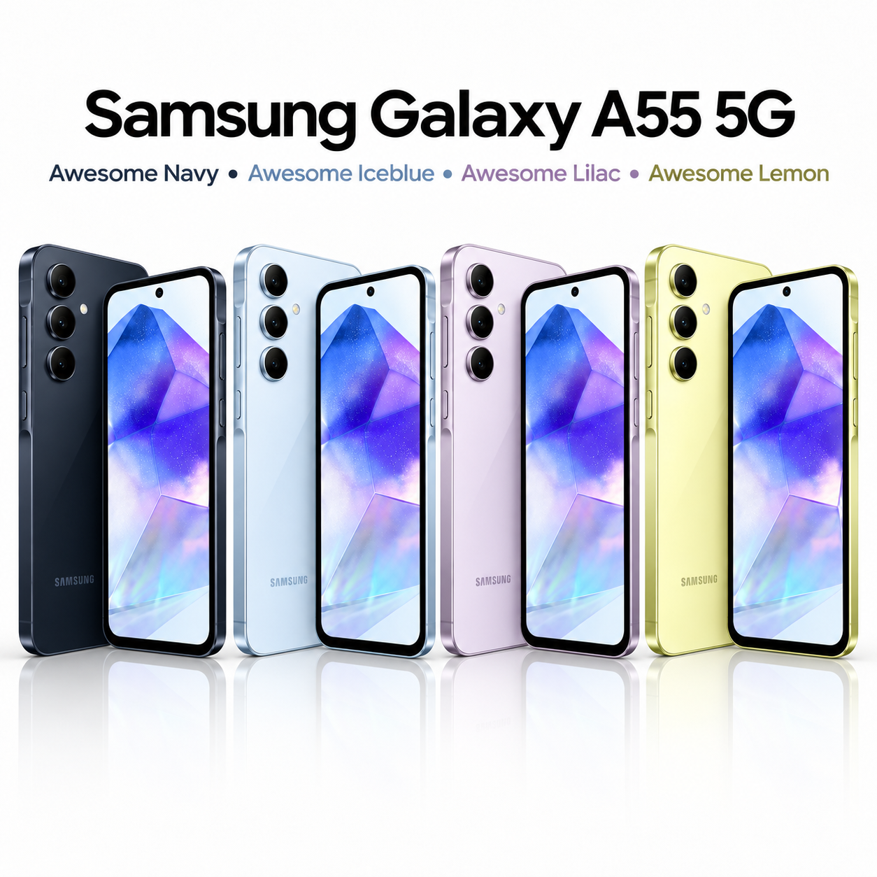 Samsung Galaxy A55 Colour Showcase Samsung Galaxy A55 5G – 8GB RAM, 128GB/256GB | Smart Spot UAE - Image 1